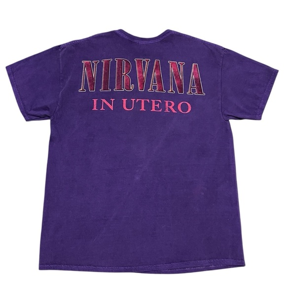 Nirvana In Utero Officially Licensed Band Merch Purple Vintage L Retro 90s Rock - Picture 3 of 5